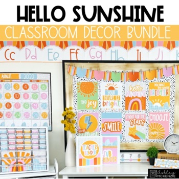Preview of Hello Sunshine Bright Classroom Decor Pastel Classroom Decor