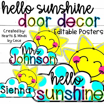 Preview of Hello Sunshine: Classroom Door Sign