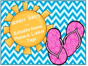 Preview of Hello Sunshine! SUMMER SCHOOL (Editable Nameplates & Locker Tags)