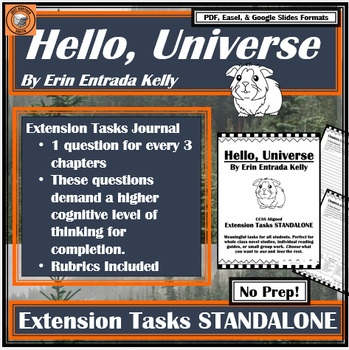 Preview of Hello, Universe | EXTENSION TASKS |Discussion Questions for Enrichment | Kelly