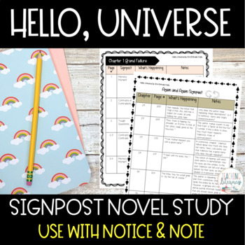 Preview of Hello, Universe | Novel Study | Use with Notice and Note Signposts