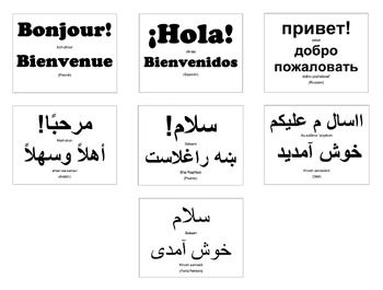 Preview of Hello Welcome Signs (multiple languages)