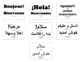 Hello Welcome Signs (multiple languages)