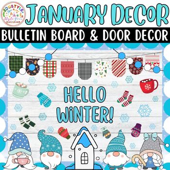 Preview of Hello Winter!: January And New Years Bulletin Boards And Door Decor Kit