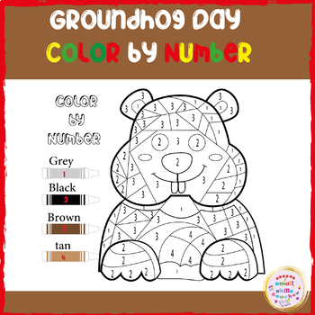 Preview of Groundhog Day Math Color by Number | Fun February Activities perk