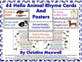 Hello and Welcome Animal Rhyme Cards & Posters, Farm, Zoo,