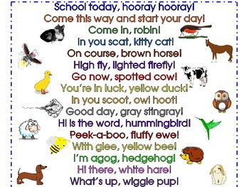 Hello and Welcome Animal Rhyme Cards & Posters, Farm, Zoo, Jungle & Wild  Animals