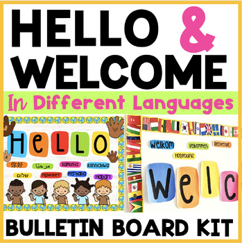 Preview of Hello, Welcome, Bye Bye in Different Languages Bulletin Board BUNDLE