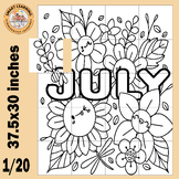 Hello july coloring pages activities Collaborative Poster 