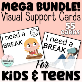 Preview of Help & Break Card Mega Bundle for ALL AGES - Visual Supports