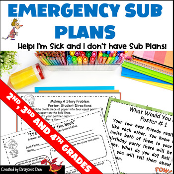 Preview of Emergency Sub Plans Grades 2nd 3rd and 4th Grades