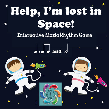 Preview of Interactive Music Game (Rhythm) Help! I'm lost in Space! -half note edition