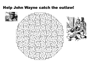 Help John Wayne find the outlaw maze puzzle by Steven s Social Studies