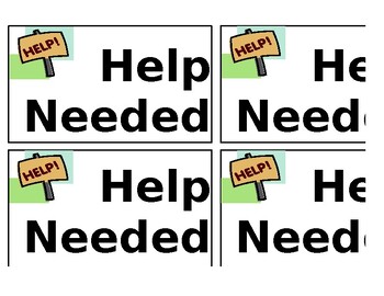 Preview of Help Needed Sign for Teachers During Testing/Shutdown Days