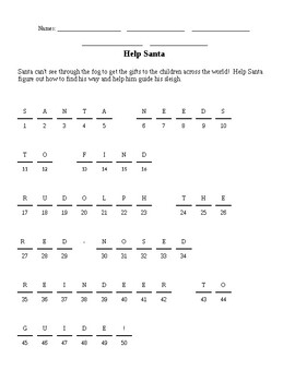 Preview of Help Santa Crack the Code Activity