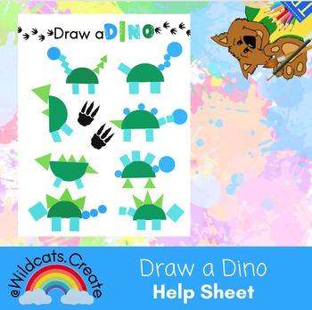 Preview of Help Sheet: Draw a Dino
