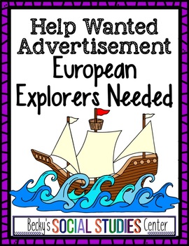 Preview of European Explorers Exploration Help Wanted Ad Activity