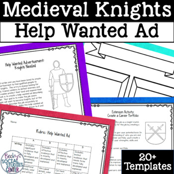 Preview of Knights Medieval Europe Middle Ages Project: Create an Advertisement