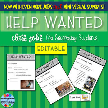 Preview of Help Wanted! {Class Jobs for Secondary Students} UPDATED