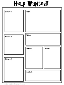 Help Wanted Poster Template By Red Stick Teaching Materials Tpt
