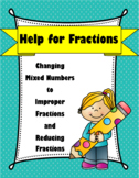 Help for Fractions: Mixed Numbers, Improper Fractions, Sim