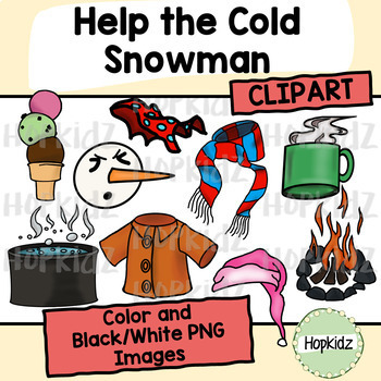 Preview of Sneezy The Snowman Clipart, Winter Book Companion Images
