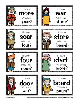 Help the Dwarfs Do Chores: Word Work for /ore/ spelled ore, oar, oor ...