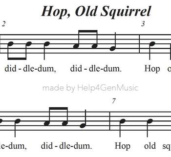 Preview of Help4GenMusic's Recorder Karaoke - Hop Old Squirrel (printed music - PDF)