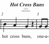 Help4GenMusic's Recorder Karaoke - Hot Cross Buns - printe