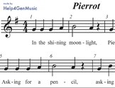 Help4GenMusic's Recorder Karaoke - Pierrot - printed music