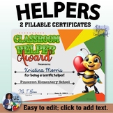 Classroom Helper Certificate Award