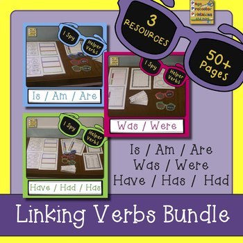 Preview of Helper Verbs Bundle {is, am, are, was, were, have, has, had}