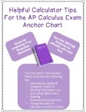 Helpful Calculator Tips for the AP Calculus Exam Anchor Chart