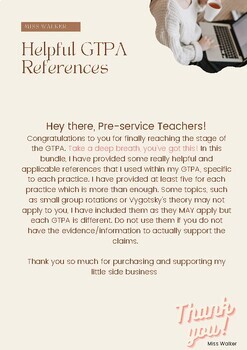 Preview of Helpful GTPA References - Graduate Teacher Performance Assessment