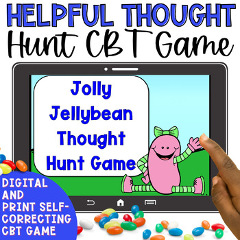 Preview of Identify Helpful Positive Thoughts CBT Digital and Print Positive Thinking GAME