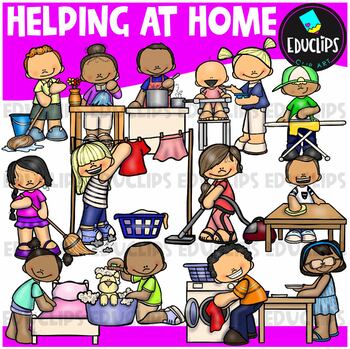 Preview of Helping At Home Clip Art Set {Educlips Clipart}