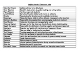 Helping Hands - Classroom Jobs List & Tracking Sheet