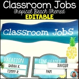 Editable Classroom Jobs Beach Themed