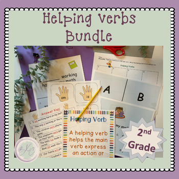 Preview of Helping Verb Bundle, L 2.1, matching game, multiple choice, Easel Activity