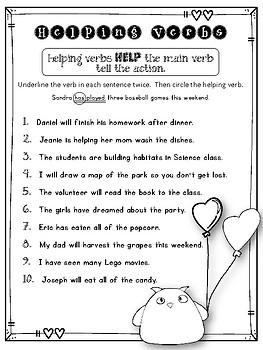 helping verb worksheets helping the action verb by pray love and teach