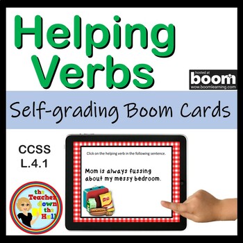 Preview of Helping Verbs BOOM Cards Digital Grammar Activity