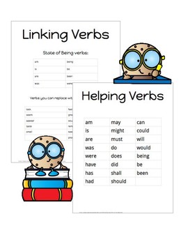 Preview of Helping and Linking Verbs Cheat Sheet - FREE