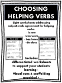 Helping Verbs Fill in the Blank Worksheets: is/are, do/doe