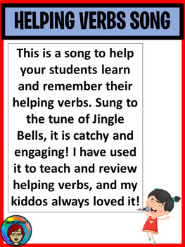 Preview of Helping Verbs, Helping verbs song, Grammar and writing practice, test prep
