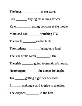 helping verbs was and were worksheet by heather mccrimmon tpt