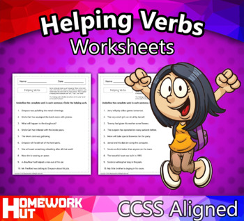 Helping Verbs Worksheets by Homework Hut | Teachers Pay Teachers