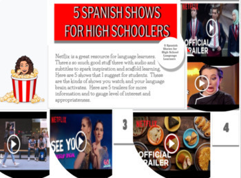Preview of Helping my High Schooler Learn Spanish Distance Learning Guide to Netflix Shows