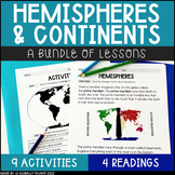 Hemispheres and Continents Lesson Bundle - Geography Activities
