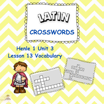 Preview of Henle Latin 1 Lesson 13 Vocabulary Crossword