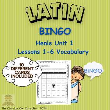 Preview of Henle Latin 1 Unit 1 Vocabulary BINGO